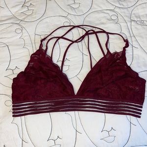PINK bralette color maroon size L